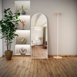 Evdemo Pamir 180x60 cm Beyaz Metal Çerçeveli Ayaklı Oval Boy Aynası