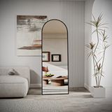 Evdemo Pamir 180x60 cm Siyah Metal Çerçeveli Ayaklı Oval Boy Aynası