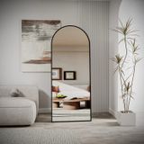 Evdemo Pamir 180x70 cm Siyah Metal Çerçeveli Ayaklı Oval Boy Aynası