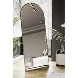 Evdemo Pamir Gold Metal Çerçeveli Ayaklı Oval Boy Aynası 180x70 Cm Gold