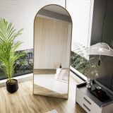Evdemo Pamir Gold Metal Çerçeveli Ayaklı Oval Boy Aynası 180x70 Cm