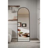 Evdemo Pamir Siyah Metal Çerçeveli Ayaklı Oval Boy Aynası 180x60 Cm