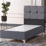 Evdemo Prestij Gri 90x190 cm Tek Kisilik Baza Başlık Set