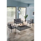 Evdemo Saye Metal Bahçe Balkon Oturma Takımı 2+1+1+orta Sehpa Antrasit Antrasit