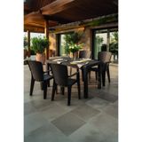 Evdemo Side 4 Kişilik Rattan Masa Sandalye Takımı Siyah