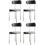 EVDEMO Trend 4 Kişilik Mutfak Sandalye Seti – Metal Ayaklı, Silinebilir Kumaş, Ergonomik ve Dayanıklı Tasarım