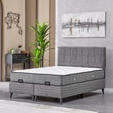 Evdemo Vizyon Çift Kişilik Baza Başlık Yatak Seti Gri 150x200 cm cm