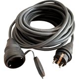 Evden Elektrikli Araba Şarj Uzatma Kablosu - Topraklı %100 Bakır 3 x 2.5 mm - Siyah - 5 METRE