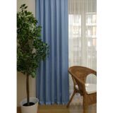 Evdepo Home Açık Mavi Düz Renk 1/2,5 Normal Pileli Fon perde, Normal Pile, Tek Kanat 180 x 260