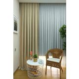 Evdepo Home Bej Düz Renk Pileli Soft 1-2.5 Normal Pile Tek Kanat 70x240 cm Fon Perde