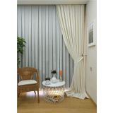 Evdepo Home Ekru Düz Renk Pileli Keten 1-2.5 Normal Pile Tek Kanat 70x260 cm Fon Perde