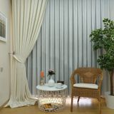 Evdepo Home Ekru Düz Renk Pileli Keten 1-3 Sık Pile Tek Kanat 480x270 cm Fon Perde