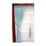 evdepohome Kullanıma Hazır Soft Kumaş Sık Pileli Fon Perde - Mint Yeşili 100 x 270