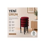EVDERA MOBİLYA CEMRE 4LÜ PUF TABURE BENCH MAKYAJ SANDALYESİ SİYAH AYAK