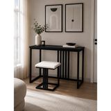 Evdera Mobilya Loft Line Metal Ayaklı Puflu Çalışma Masası - Siyah