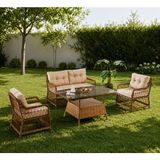 Evdesa Bredam Rattan Balkon Bahçe Takımı - Kahverengi