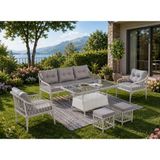 Evdesa Joy Rattan Puflu Bahçe Balkon Takımı 3+1+1 - Gri