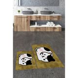 Evdeya 3d Dijital Baskılı Yıkanabilir Kedi Desenli Ikili Banyo Halısı Paspas, Klozet-43-Kahve, - Kahverengi