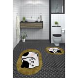 Evdeya 3d Dijital Baskılı Yıkanabilir Kedi Desenli Ikili Banyo Halısı Paspas Oval, Klozet-43-Kahve, - Kahverengi