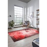 Evdeya Baskılı Kaymaz Taban Yıkanabilir Modern Yolluk Mutfak Salon Halısı MODERN-109, Kırmızı, 60 x 100