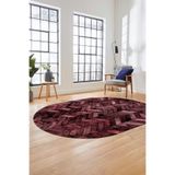 Evdeya Baskılı Kaymaz Taban Yıkanabilir Patchwork Desen Oval Yolluk Salon Halısı O-PATCHWORK-13, Kırmızı, 180 x 280
