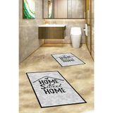 Evdeya Baskılı Yıkanabilir Kaymaz Home Sweet Yazılı İkili Banyo Halısı Paspas Klozet Takımı KLOZET-14, Gri, 60 x 100