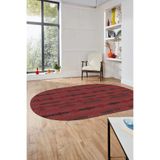Evdeya Dijital Baskı Kaymaz Taban Yıkanabilir Sade Düz Oval Yolluk Koridor Salon Halısı O-SADE-49, Kırmızı, 60 x 150
