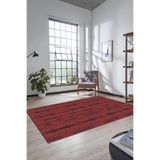 Evdeya Dijital Baskı Kaymaz Taban Yıkanabilir Sade Düz Yolluk Mutfak Koridor Salon Halısı SADE-49, Kırmızı, 60 x 100