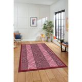 Evdeya Dijital Baskılı Kaymaz Taban Yıkanabilir Jüt-Hasır Desenli Mutfak Yolluk Salon Halısı JÜT-02, Kırmızı, 160 x 230