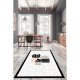 Evdeya Dijital Baskılı Kaymaz Taban Yıkanabilir Kaktüs Desenli Yolluk Mutfak Halısı MUTFAK-38, Beyaz, 100 x 200