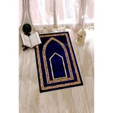 Evdeya Dijital Baskılı Kaymaz Taban Yıkanabilir Modern Namazlık Seccade 70x130 SECCADE-21, Mavi, 70 x 130