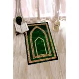 Evdeya Dijital Baskılı Kaymaz Taban Yıkanabilir Modern Namazlık Seccade 70x130 SECCADE-21, Yeşil, 70 x 130