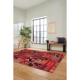Evdeya Dijital Baskılı Kaymaz Taban Yıkanabilir Patchwork Yolluk Mutfak Salon Halısı PATCHWORK-06, Kırmızı, 80 x 150