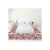 Evdeya Dijital Baskılı Kaymaz Taban Yıkanabilir Patchwork Yolluk Mutfak Salon Halısı PATCHWORK-14, Kırmızı, 160 x 230