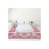 Evdeya Dijital Baskılı Kaymaz Taban Yıkanabilir Patchwork Yolluk Mutfak Salon Halısı PATCHWORK-20, Kırmızı, 60 x 150