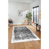 Evdeya Dijital Baskılı Kaymaz Taban Yıkanabilir Sade Modern Yolluk Mutfak Salon Halısı MODERN-04, Beyaz, 160 x 230