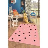 Evdeya Dijital Baskılı Kaymaz Taban Yıkanabilir Yıldız Desen Çocuk Odası Oyun Halısı ÇOCUK-32, Pembe, 100 x 300