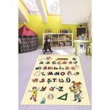 Evdeya Dijital Baskılı Kaymaz Yıkanabilir Alfabe Eğitici Çocuk Odası Oyun Halısı ÇOCUK-33, Krem Rengi, 120 x 250