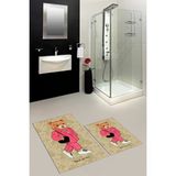 Evdeya Dijital Baskılı Yıkanabilir Ayıcık Desenli Ikili Banyo Halısı Paspas, Klozet-34-Kahve, - Kahverengi