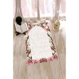 Evdeya Dijital Baskılı Yıkanabilir Çiçekli Hediyelik Namazlık Seccade 70x130cm SECCADE-24, Gri, 70 x 140
