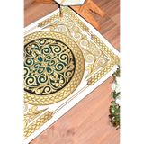 Evdeya Dijital Baskılı Yıkanabilir Göbekli Hediyelik Namazlık Seccade 70x130 SECCADE-37, Gold, 70 x 140