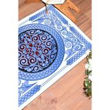 Evdeya Dijital Baskılı Yıkanabilir Göbekli Hediyelik Namazlık Seccade 70x130 SECCADE-37, Mavi, 70 x 140