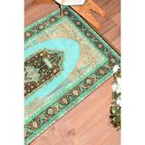 Evdeya Dijital Baskılı Yıkanabilir Hediyelik Klasik Namazlık Seccade 70X130CM, Seccade-33-Turkuaz, - 70 x 130 cm