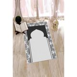 Evdeya Dijital Baskılı Yıkanabilir Hediyelik Namazlık Seccade 70x130cm SECCADE-25, Gri, 70 x 130
