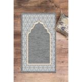 Evdeya Dijital Baskılı Yıkanabilir Hediyelik Şık Namazlık Seccade 70x130 cm SECCADE-17, Gri, 70 x 130