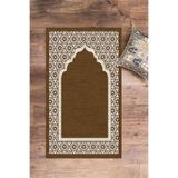 Evdeya Dijital Baskılı Yıkanabilir Hediyelik Şık Namazlık Seccade 70x130 cm SECCADE-17, Kahverengi, 70 x 130