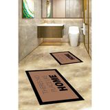 Evdeya Dijital Baskılı Yıkanabilir Home Yazılı Ikili Banyo Halısı Paspas, Klozet-13-Kahve, - Kahverengi