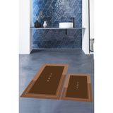 Evdeya Dijital Baskılı Yıkanabilir Home Yazılı Ikili Banyo Paspası, Klozet-3-Kahve, - Kahverengi