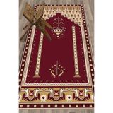 Evdeya Dijital Baskılı Yıkanabilir Klasik Motifli Namazlık Seccade 70x130 SECCADE-31, Bordo, 70 x 130