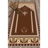 Evdeya Dijital Baskılı Yıkanabilir Klasik Motifli Namazlık Seccade 70x130 SECCADE-31, Kahverengi, 70 x 130